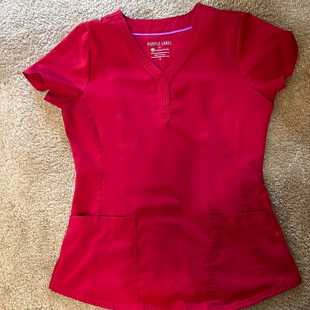 Purple Label by Healing Hands Red Scrubs